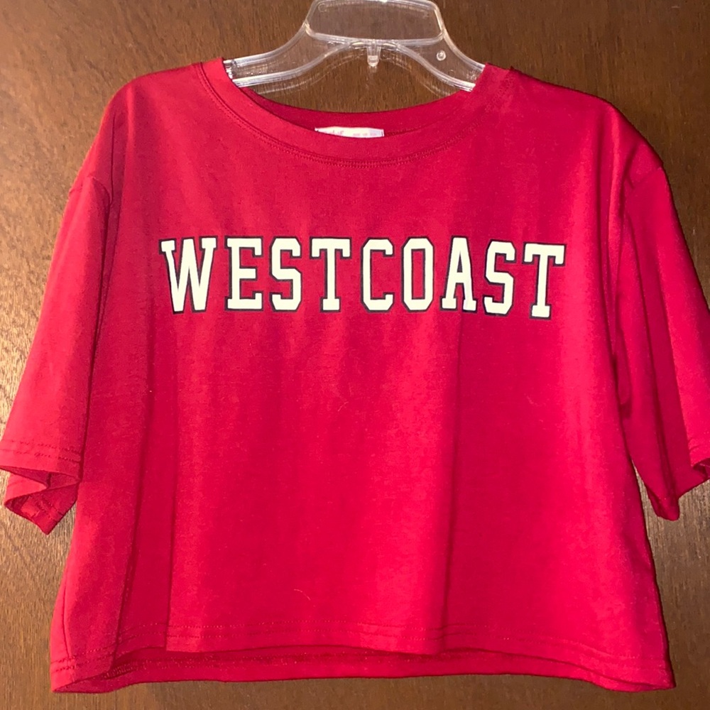 romwe small red crop top